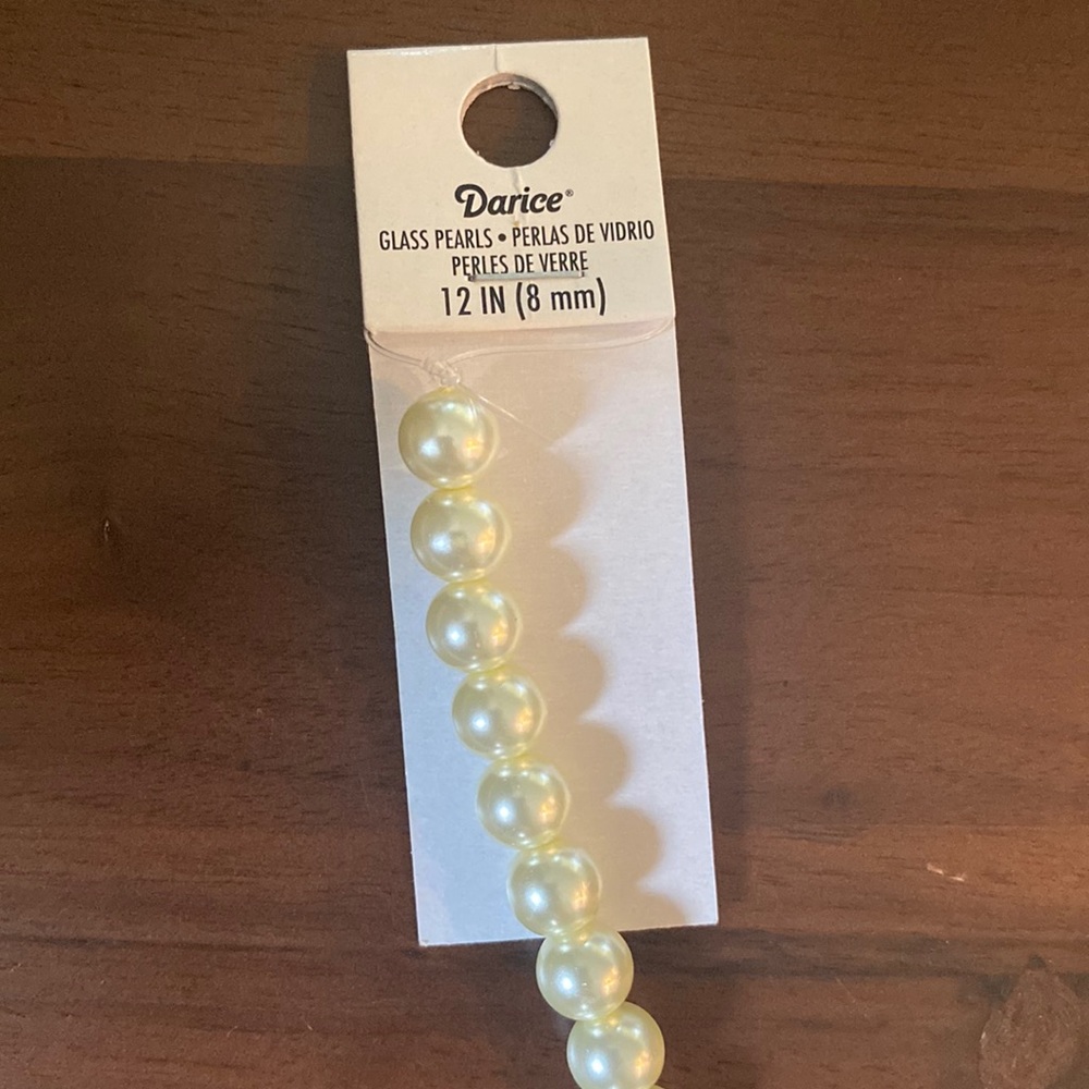 Glass Pearl Beads - Ecru 8mm